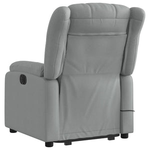 vidaXL Stand up Massage Recliner Chair Light Gray Fabric-2