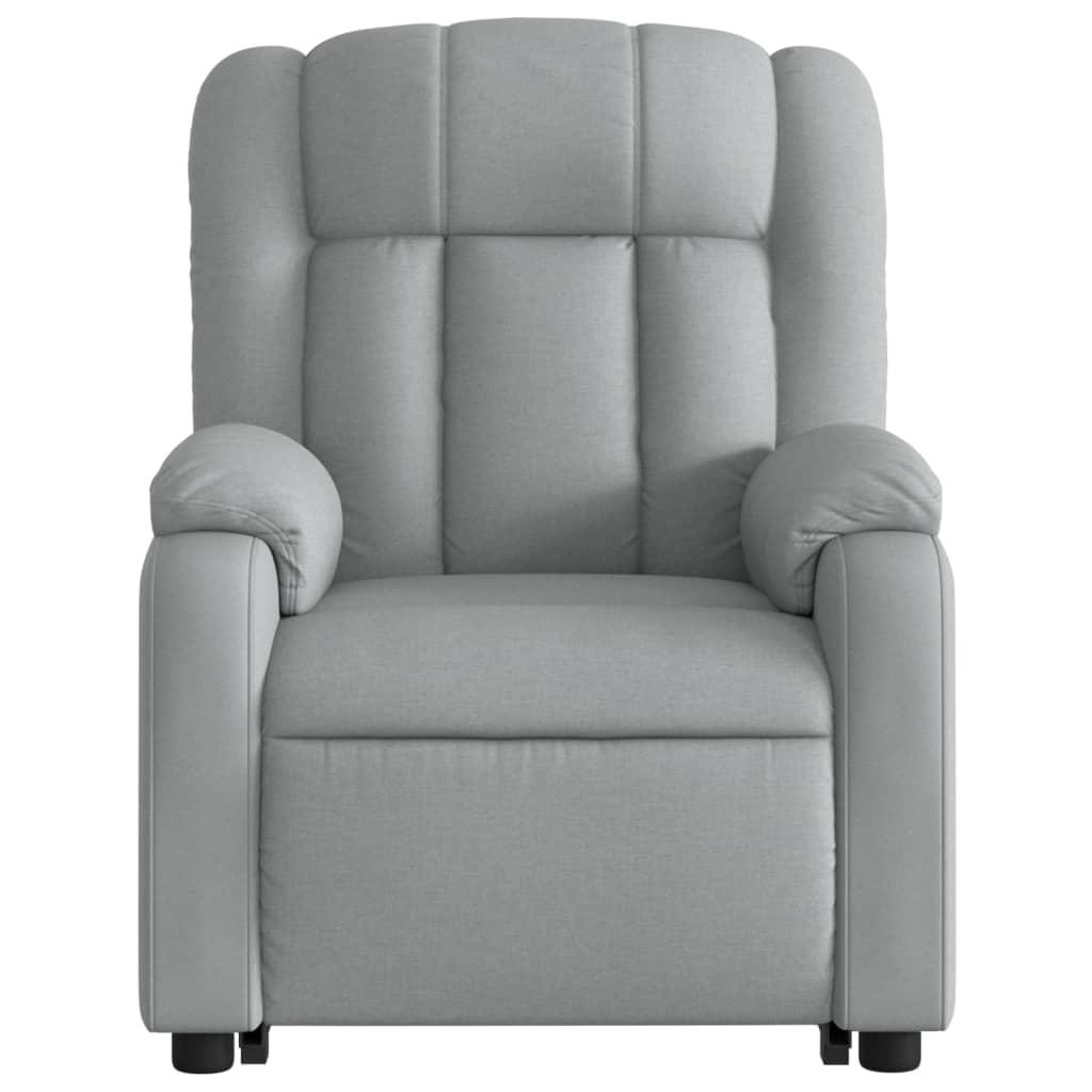 vidaXL Stand up Massage Recliner Chair Light Gray Fabric-6