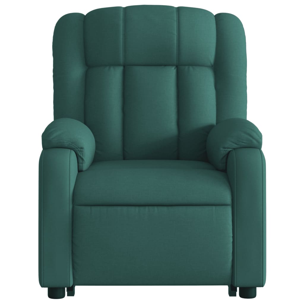 vidaXL Stand up Massage Recliner Chair Dark Green Fabric-6