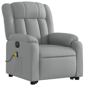 vidaXL Electric Stand up Massage Recliner Chair Light Gray Fabric-1