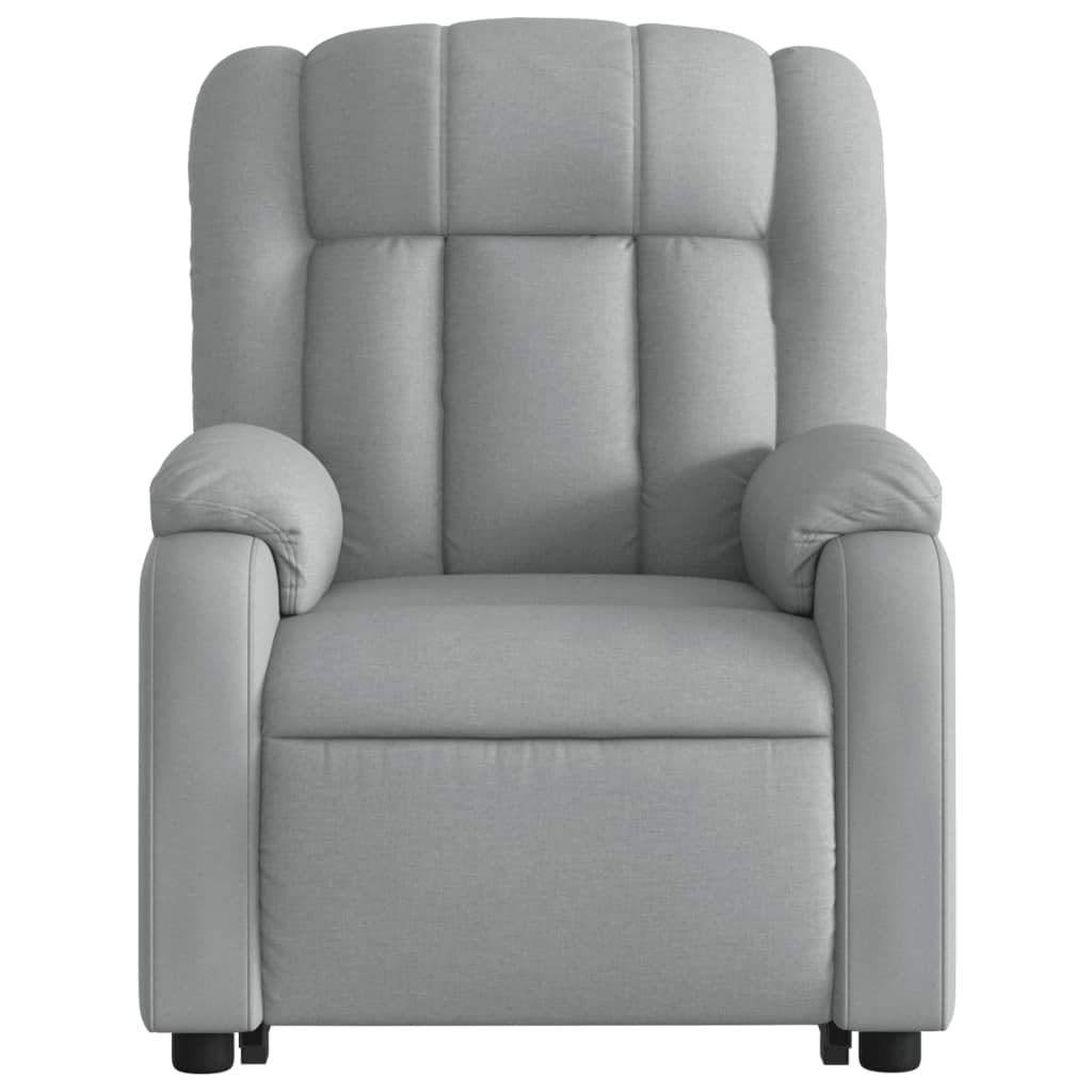 vidaXL Electric Stand up Massage Recliner Chair Light Gray Fabric-6