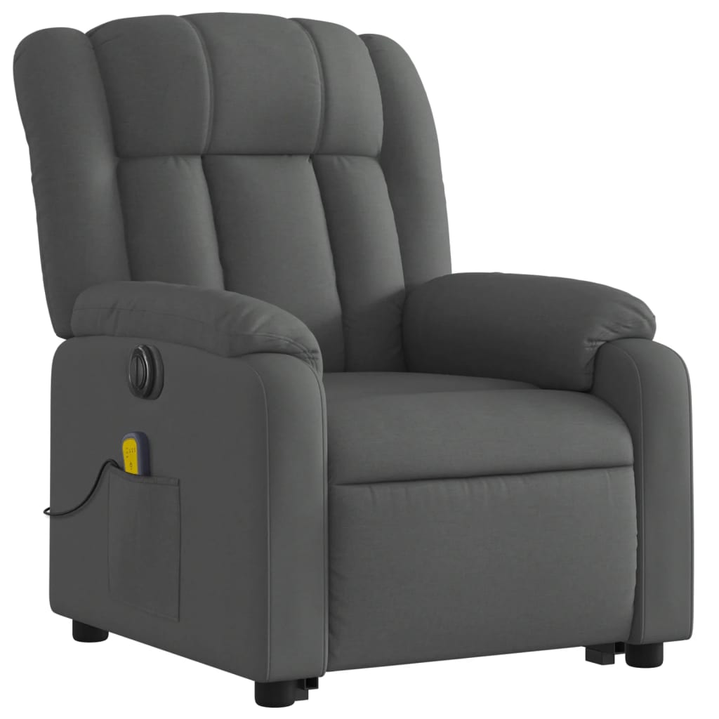 vidaXL Electric Stand up Massage Recliner Chair Dark Gray Fabric-1