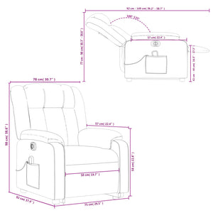 vidaXL Electric Stand up Massage Recliner Chair Dark Green Fabric-8