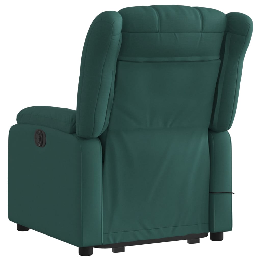 vidaXL Electric Stand up Massage Recliner Chair Dark Green Fabric-2