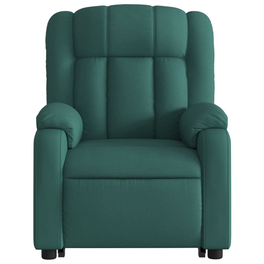 vidaXL Electric Stand up Massage Recliner Chair Dark Green Fabric-6