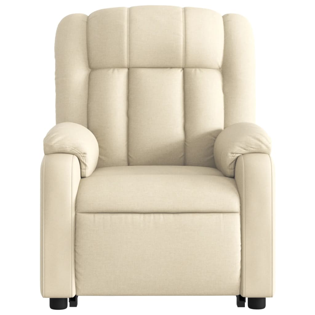 vidaXL Electric Stand up Massage Recliner Chair Cream Fabric-6