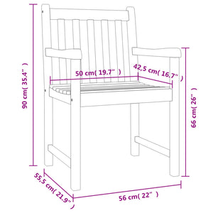 vidaXL Patio Chair Outdoor Slatted Armchair Garden Seat Solid Wood Acacia-2