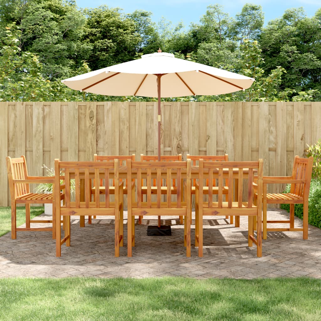 vidaXL Patio Dining Set Outdoor Furniture Table and Chair Solid Wood Acacia-44