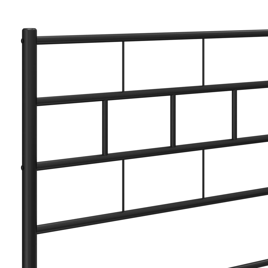 vidaXL Metal Bed Frame with Headboard Black 39.4"x74.8" Twin-6