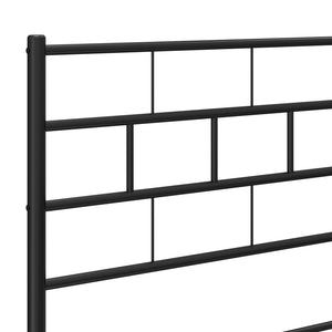 vidaXL Metal Bed Frame with Headboard Black 39.4"x74.8" Twin-6