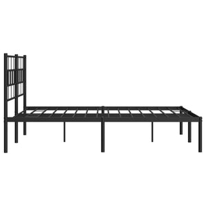 vidaXL Metal Bed Frame with Headboard Black 59.1"x78.7"-4