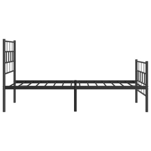 vidaXL Metal Bed Frame with Headboard and Footboard Black 39.4"x74.8" Twin-4