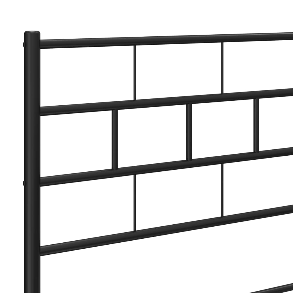 vidaXL Metal Bed Frame with Headboard and Footboard Black 59.1"x78.7"-6