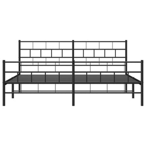 vidaXL Metal Bed Frame with Headboard&Footboard Black 72"x83.9" California King-3