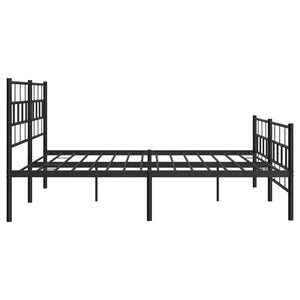 vidaXL Metal Bed Frame with Headboard&Footboard Black 72"x83.9" California King-4