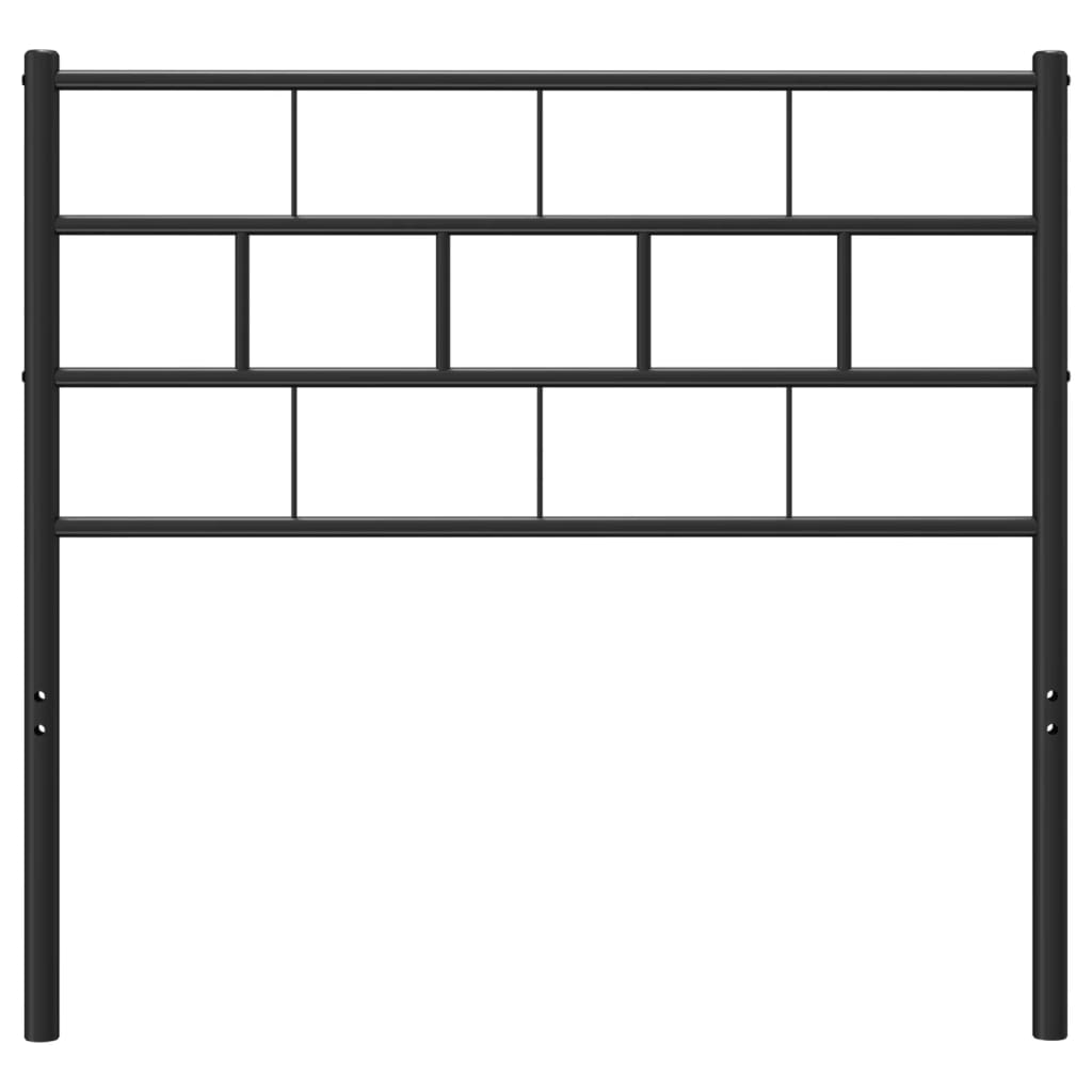 vidaXL Metal Headboard Black 39.4"-1