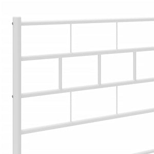 vidaXL Metal Bed Frame with Headboard and Footboard White 76"x79.9" King-6