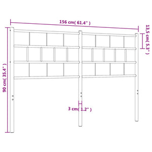 vidaXL Metal Headboard White 59.1"-5