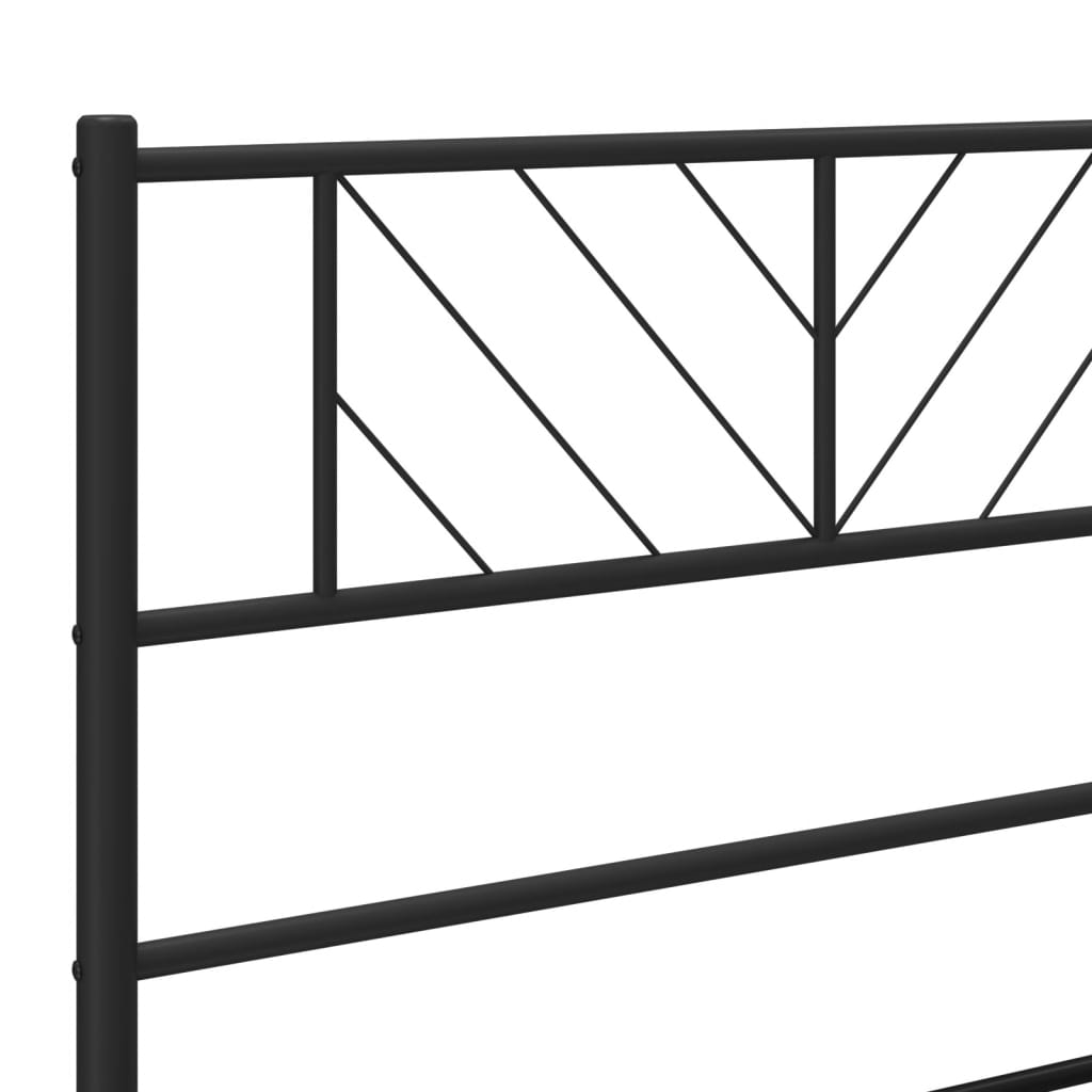 vidaXL Metal Bed Frame with Headboard Black 72"x83.9" California King-6