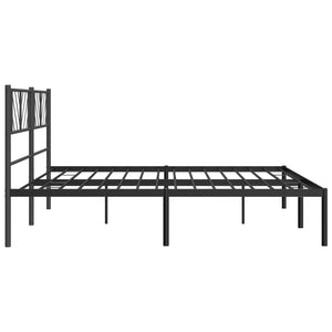 vidaXL Metal Bed Frame with Headboard Black 76"x79.9" King-4