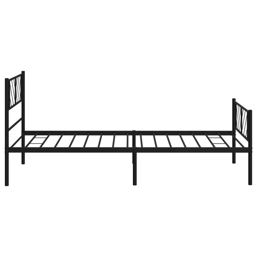 vidaXL Metal Bed Frame with Headboard and Footboard Black 39.4"x74.8" Twin-4