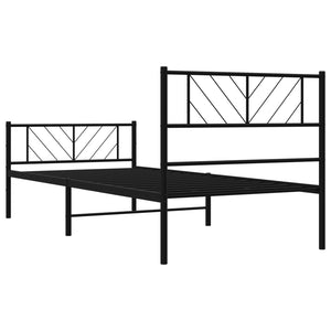 vidaXL Metal Bed Frame with Headboard and Footboard Black 39.4"x74.8" Twin-5