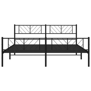 vidaXL Metal Bed Frame with Headboard&Footboard Black 72"x83.9" California King-3