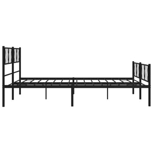 vidaXL Metal Bed Frame with Headboard&Footboard Black 72"x83.9" California King-4