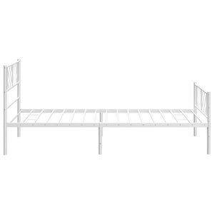 vidaXL Metal Bed Frame with Headboard and Footboard White 39.4"x74.8" Twin-4