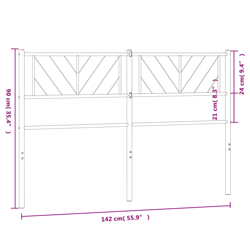 vidaXL Headboard Metal Bed Header with Back Support for Bedroom Furniture-36