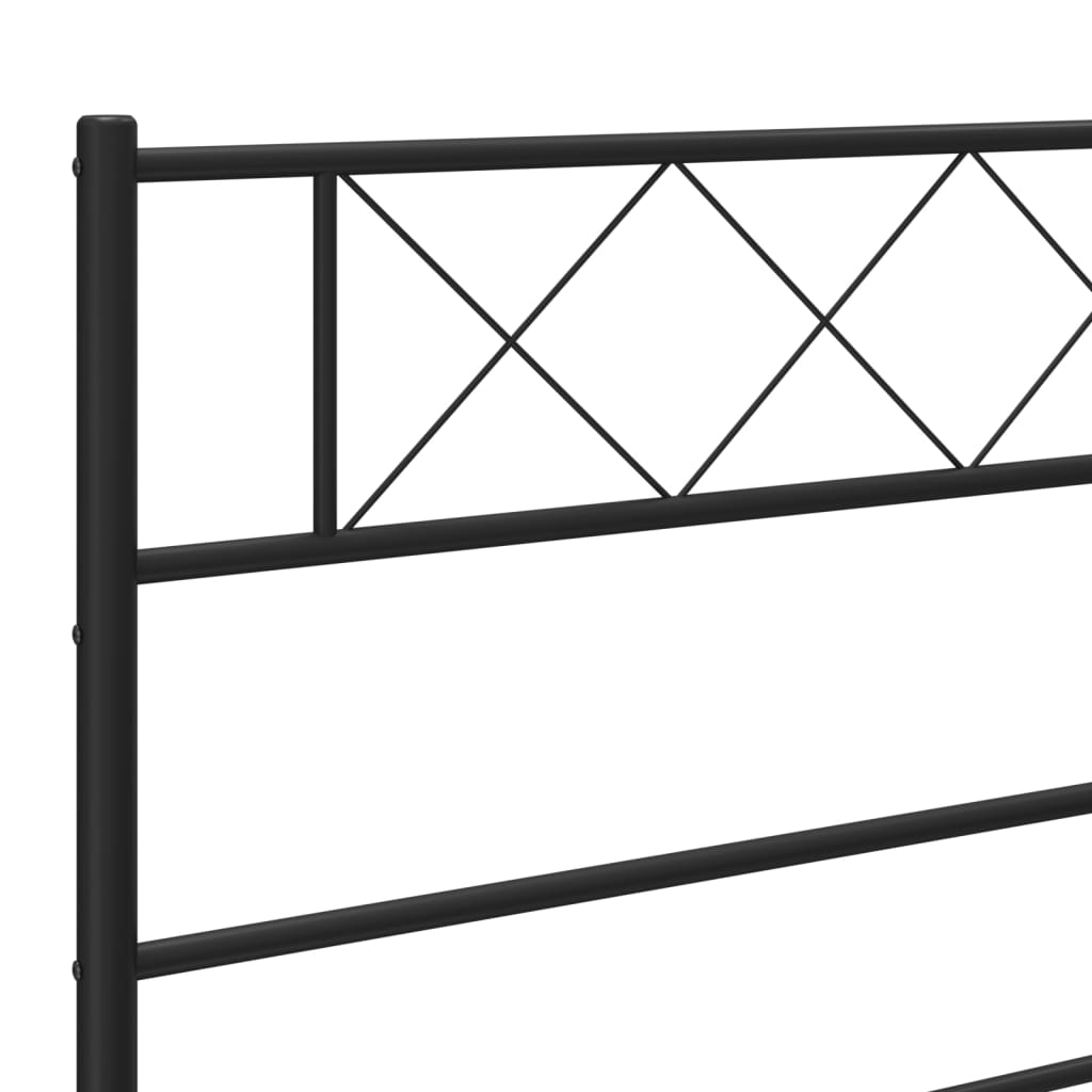 vidaXL Metal Bed Frame with Headboard Black 39.4"x74.8" Twin-6