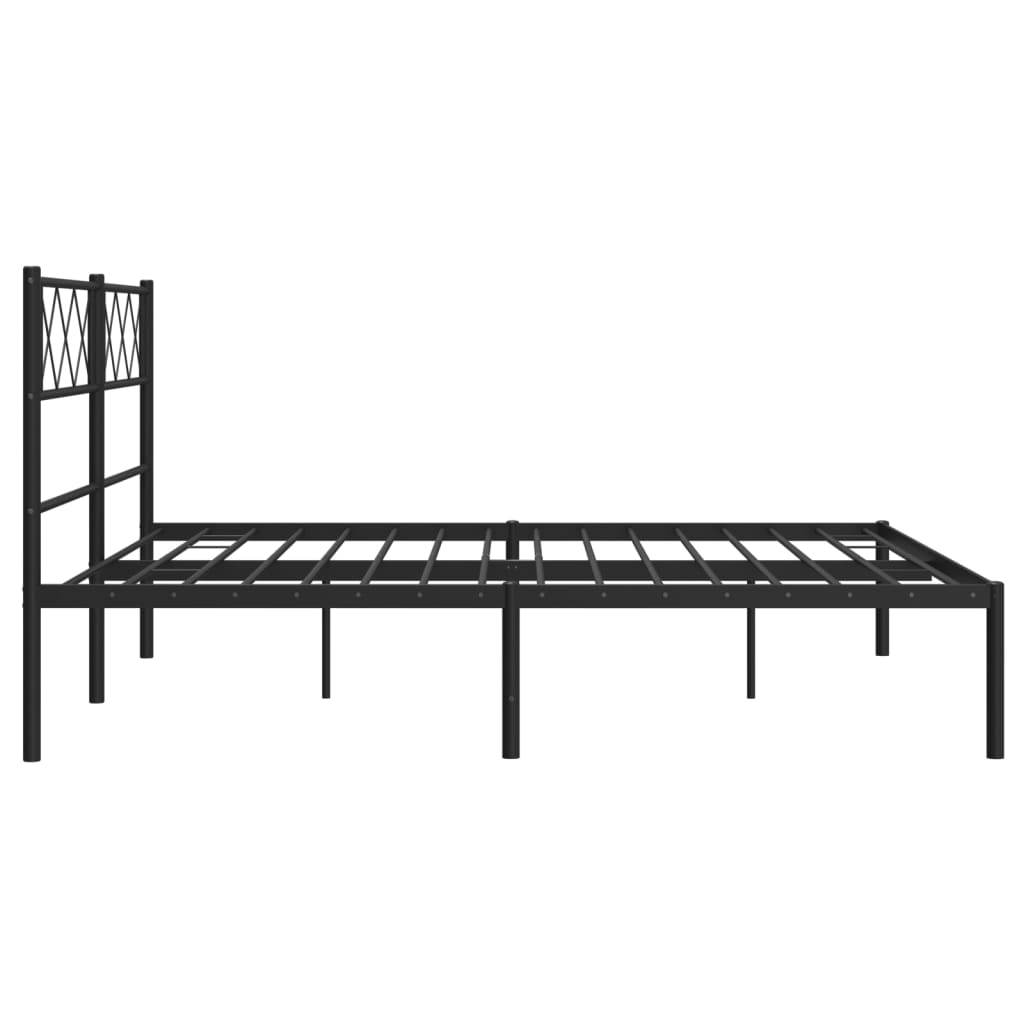 vidaXL Metal Bed Frame with Headboard Black 53.1"x74.8"-4