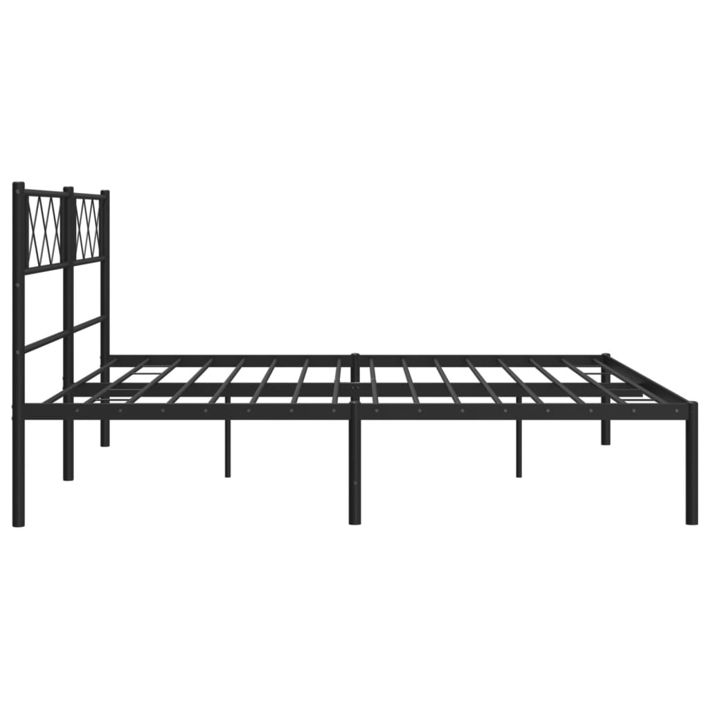 vidaXL Metal Bed Frame with Headboard Black 72"x83.9" California King-4