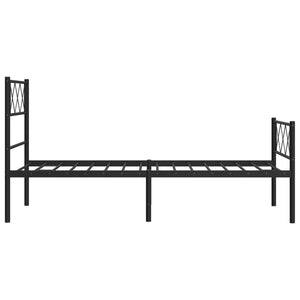 vidaXL Metal Bed Frame with Headboard and Footboard Black 39.4"x74.8" Twin-4