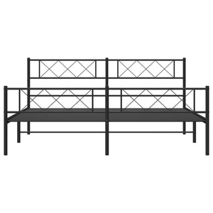 vidaXL Metal Bed Frame with Headboard&Footboard Black 72"x83.9" California King-2