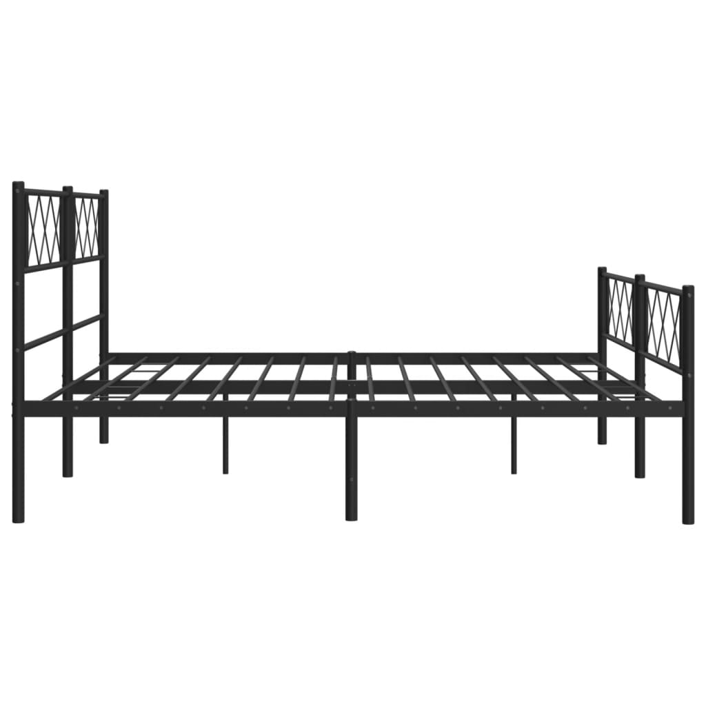 vidaXL Metal Bed Frame with Headboard&Footboard Black 72"x83.9" California King-4