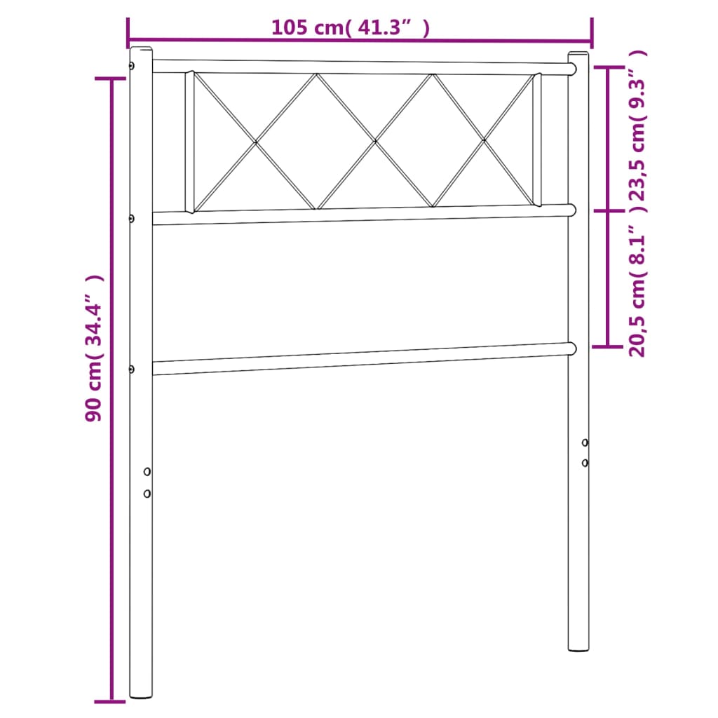 vidaXL Headboard Metal Bed Header with Back Support for Bedroom Furniture-26