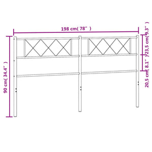 vidaXL Headboard Metal Bed Header with Back Support for Bedroom Furniture-24