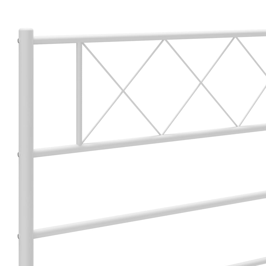 vidaXL Metal Bed Frame with Headboard White 39.4"x74.8" Twin-6