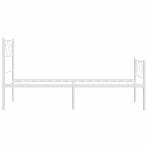 vidaXL Metal Bed Frame with Headboard and Footboard White 39.4"x74.8" Twin-4