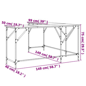 vidaXL Desk L-shape Computer Writing Table with Metal Frame Engineered Wood-8