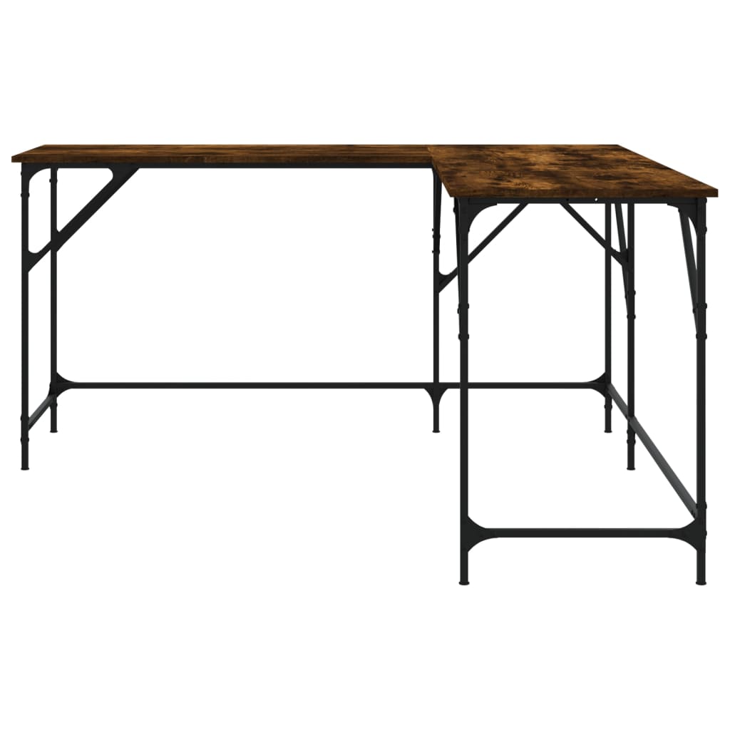 vidaXL Desk L-shape Computer Writing Table with Metal Frame Engineered Wood-0