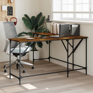 vidaXL Desk L-shape Computer Writing Table with Metal Frame Engineered Wood-19