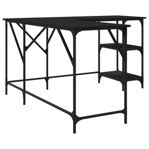 vidaXL Desk Black 54.7"x54.7"x29.5" Engineered Wood-15