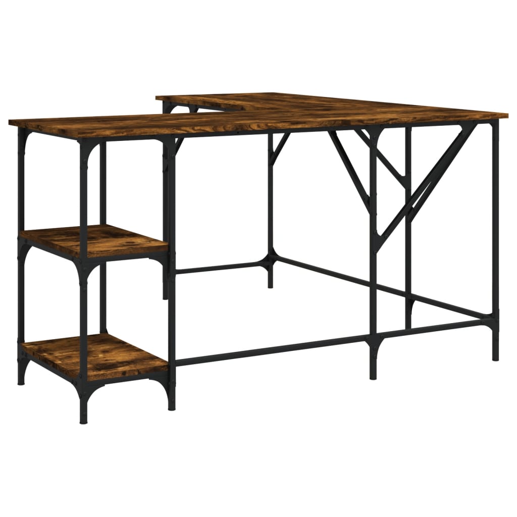 vidaXL Desk Black 54.7"x54.7"x29.5" Engineered Wood-18