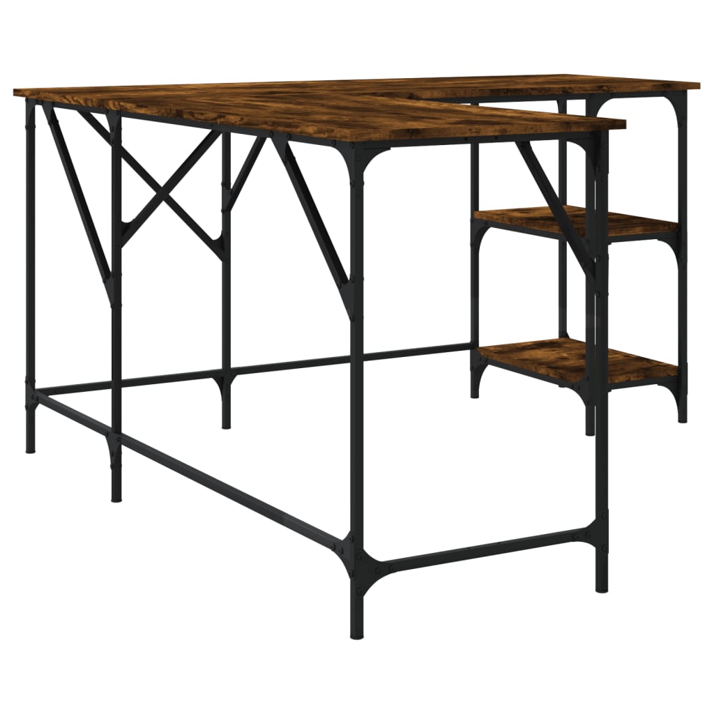 vidaXL Desk Black 54.7"x54.7"x29.5" Engineered Wood-3