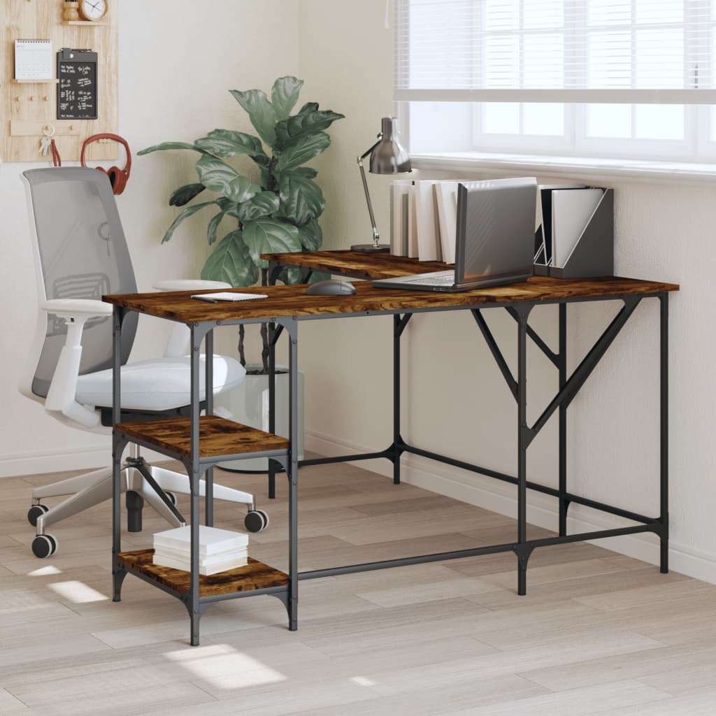 vidaXL Desk Black 54.7"x54.7"x29.5" Engineered Wood-20