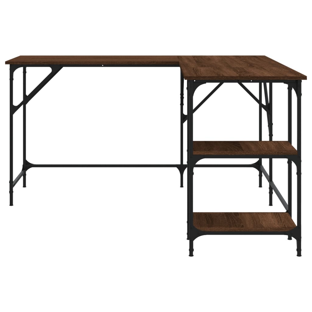 vidaXL Desk Black 54.7"x54.7"x29.5" Engineered Wood-8
