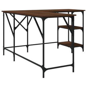 vidaXL Desk Black 54.7"x54.7"x29.5" Engineered Wood-11