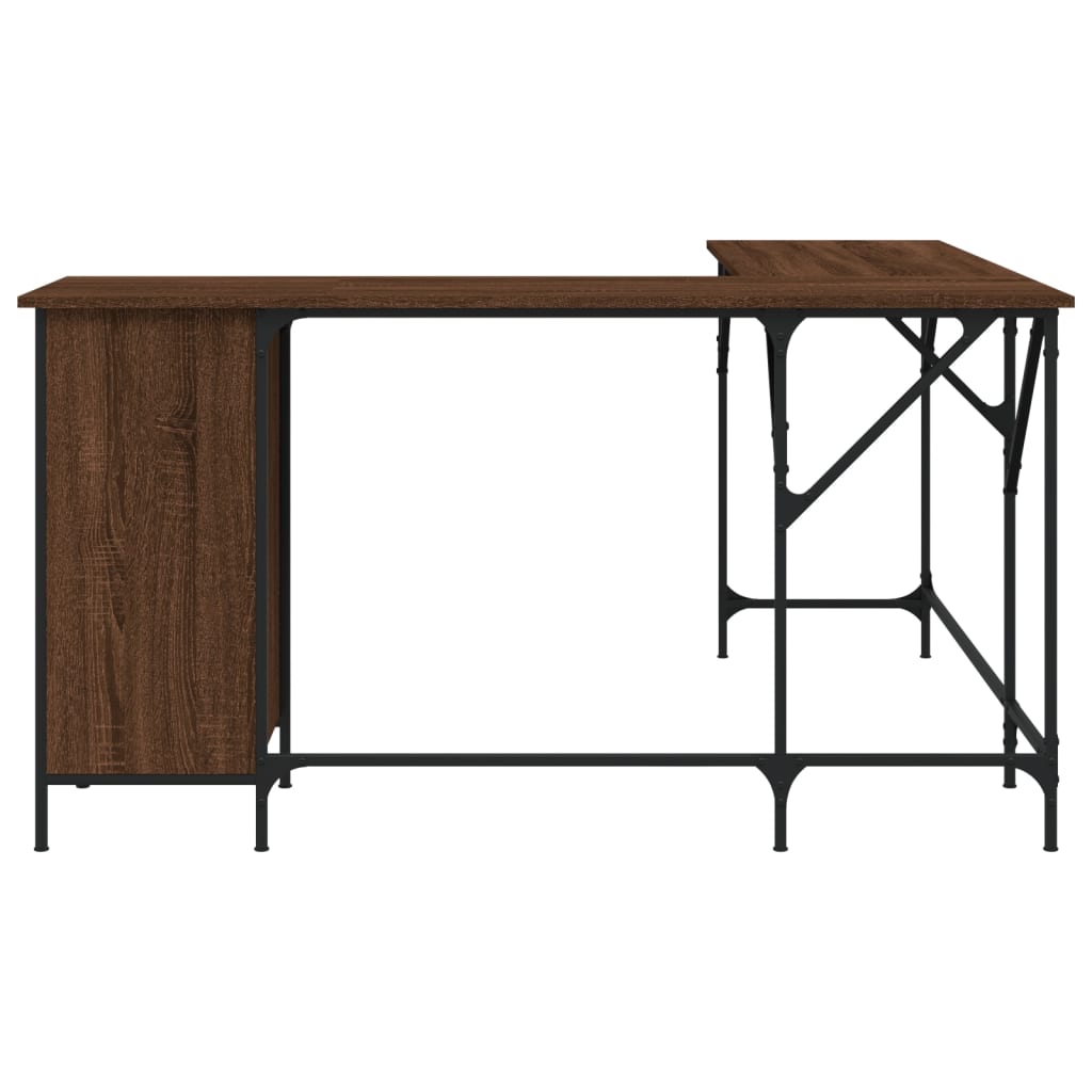 vidaXL Desk Storage L-shape Computer Study Table with Shelves Engineered Wood-5